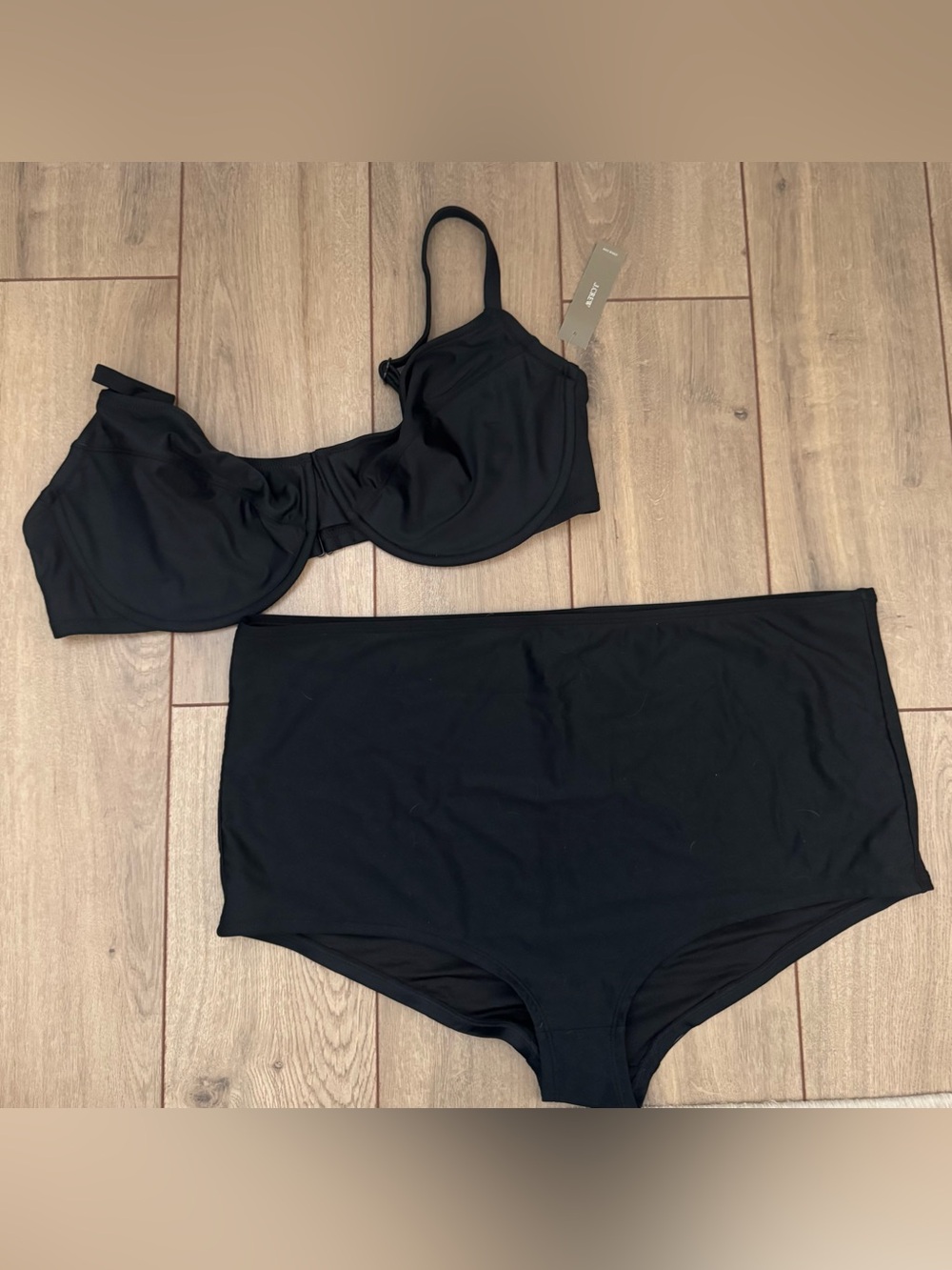 Jcrew Black Underwire High-Waist Bikini Set